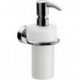 Distributeur de savon liquide RONDO 2 bidon et pompe doseuse plastique chrome EMCO