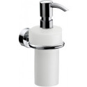 Distributeur de savon liquide RONDO 2 bidon et pompe doseuse plastique chrome EMCO