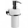 Distributeur de savon liquide RONDO 2 bidon et pompe doseuse plastique chrome EMCO