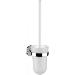 Ensemble de brosse de toilette POLO plastique blanc chromé