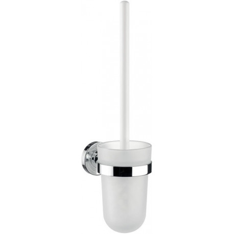 Ensemble de brosse de toilette POLO plastique blanc chromé