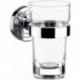 Porte-verre POLO Verre en crystal clair chromé