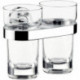 Porte-verre double POLO verre cristal, chrome clair EMCO