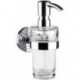 Distributeur de savon liquide POLO container cristal clair, pompe doseuse chrome EMCO