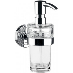 Distributeur de savon liquide POLO container cristal clair, pompe doseuse chrome EMCO