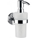 Distributeur de savon liquide POLO container plastique blanc, pompe doseuse Ku chrome EMCO