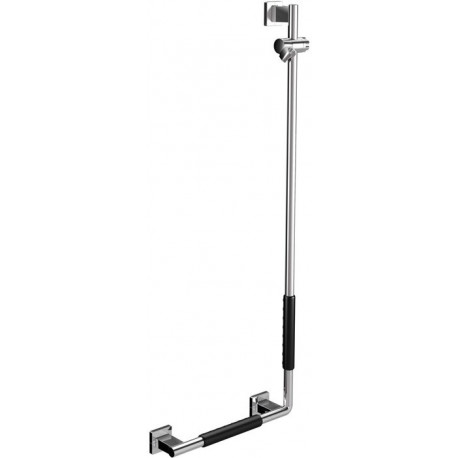 Barre d'appui pour douche SYSTEM 2 gauche. avec revêtement chromé/noir
