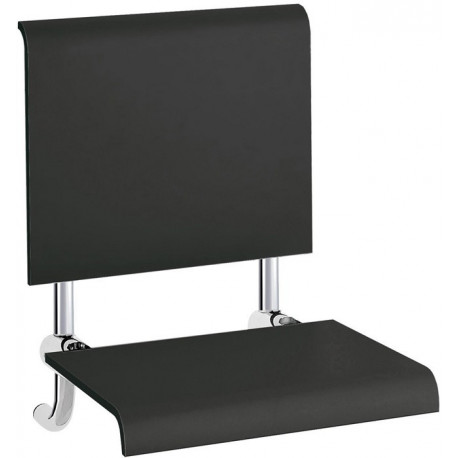 Siège pliant Emco SYSTEM 2 avec siège en plastique chrome noir