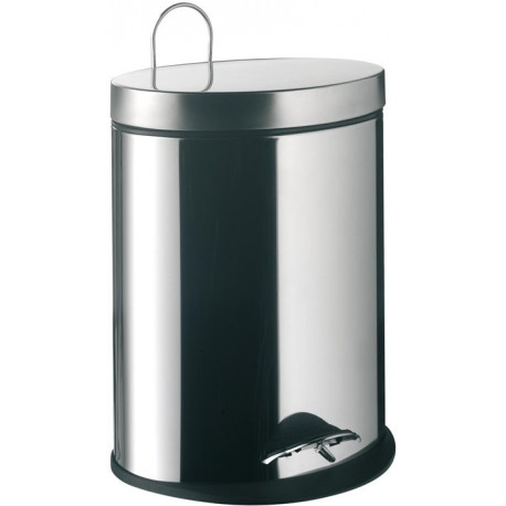 Système de poubelle 2 modèle sur pied, avec couvercle, oval, 5 l inox EMCO