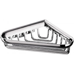 Panier à savon d'angle système 2 avec fixation murale cachée, chrome amovible