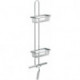 Rangement mural douche 2 paniers profonds + Raclette de douche chrome