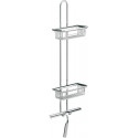 Rangement mural douche 2 paniers profonds + Raclette de douche chrome