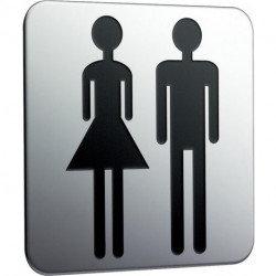 Plaque de porte à coller, Dames et Homme chrome EMCO