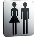 Plaque de porte à coller, Dames et Homme chrome EMCO