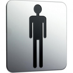 Plaque de porte à coller, Homme chrome EMCO