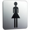 Plaque de porte à coller, Dames chrome EMCO