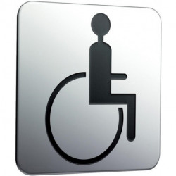 Panneau de porte à coller, utilisateurs de fauteuils roulants chrome EMCO