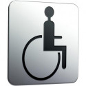 Panneau de porte à coller, utilisateurs de fauteuils roulants chrome EMCO