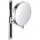 Miroir de rasage et de maquillage rond. réglable en hauteur chromé
