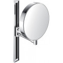Miroir de rasage et de maquillage rond. réglable en hauteur chromé