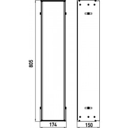 Cadre d'installation ASIS 150 pour module encastré d'une hauteur de 809 mm