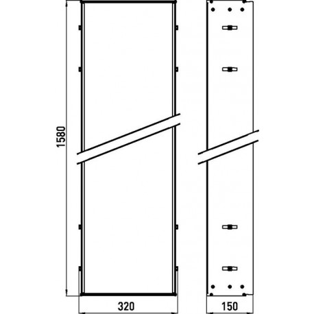 Cadre d'installation ASIS 300 pour UP-Modul avec 1584mm Hauteur