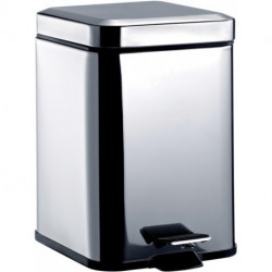 Système de poubelle 2 modèle sur pied, avec couvercle, carré, 5 l inox EMCO