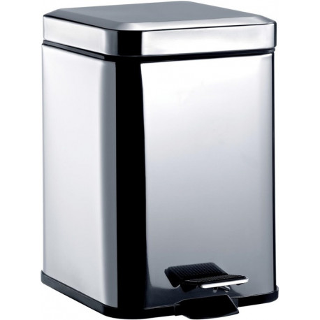 Système de poubelle 2 modèle sur pied, avec couvercle, carré, 5 l inox EMCO