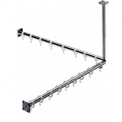 Ensemble rideau de douche SYSTEM 2 800mm chromé
