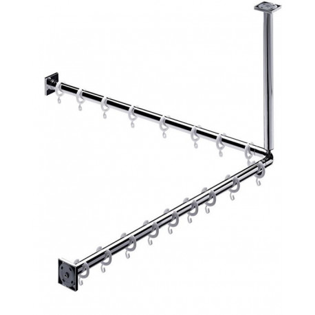 Ensemble rideau de douche SYSTEM 2 800mm chromé