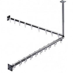 Ensemble rideau de douche SYSTEM 2 900mm chromé