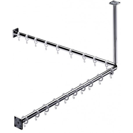 Ensemble rideau de douche SYSTEM 2 900mm chromé