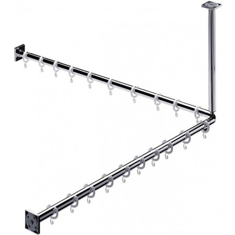 Ensemble rideau de douche System 2 1000 mm chrome EMCO