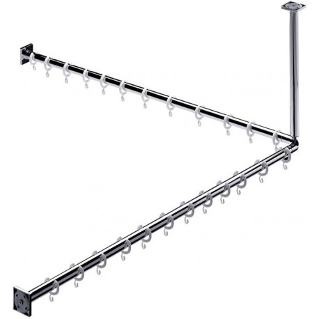 Ensemble rideau de douche System 2 1200 mm chrome EMCO