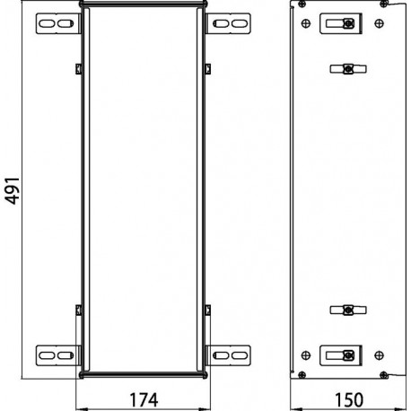 Cadre d'installation ASIS 150 pour UP-Modul avec 495mm Hauteur