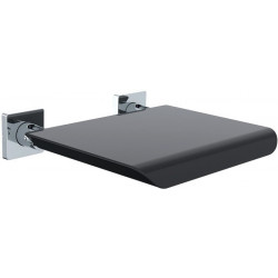 Siège pliant mural 355121202 système 2 siège en plastique noir EMCO