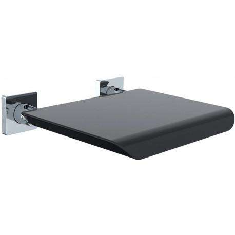 Siège pliant mural 355121202 système 2 siège en plastique noir EMCO