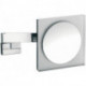 Miroir de rasage et cosmétique à LED carré Modèle mural cable interne 5-fois chromé
