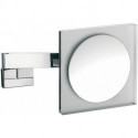 Miroir de rasage et cosmétique à LED carré Modèle mural cable interne 5-fois chromé