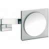 Miroir de rasage et cosmétique à LED carré Modèle mural cable interne 5-fois chromé
