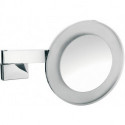 Miroir de rasage et cosmétique à LED rond Modèle mural cable interne 5-fois chromé