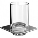 Porte-verre ART verre cristal, chrome clair EMCO