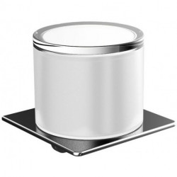 Distributeur de savon liquide ART gobelet télescopique en verre cristal chromé satiné EMCO