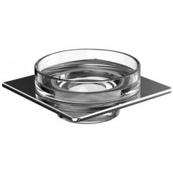 Porte-savon ART bol verre cristal clair chrome
