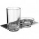 Double support ART porte-savon et porte-verre chrome