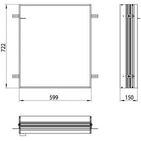 Cadre d'installation ASIS prime 2 pour armoire encastrée éclairée 599x722mm