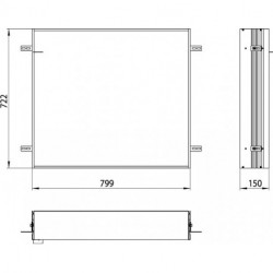 Cadre d'installation ASIS prime 2 pour armoire encastrée éclairée 799x722mm