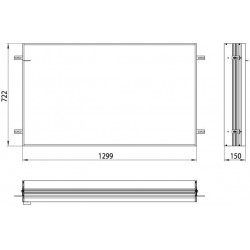Cadre d'installation ASIS prime 2 pour armoire encastrée éclairée 1299x722mm
