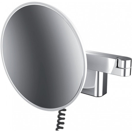 Miroir de rasage et cosmétique à LED 2-bras. 5-fois rond. D: 209 mm Y