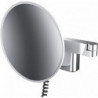 Miroir de rasage et cosmétique à LED 2-bras. 3-fois rond. D: 209 mm Y